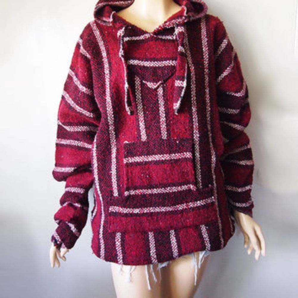 Blue and Red Baja Sweater